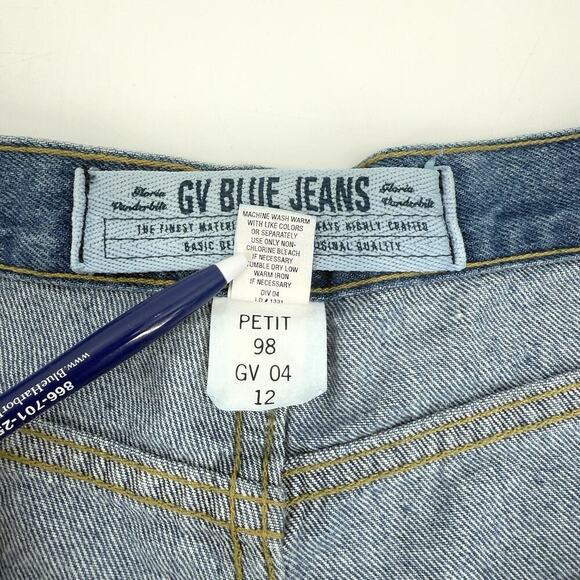 Gloria Vanderbilt VTG Y2K Denim Bareback Jean Shorts High Rise Mom Size 12P 28W - Picture 6 of 7